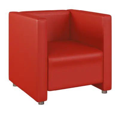 MIRA 1 křeslo, koženka červená